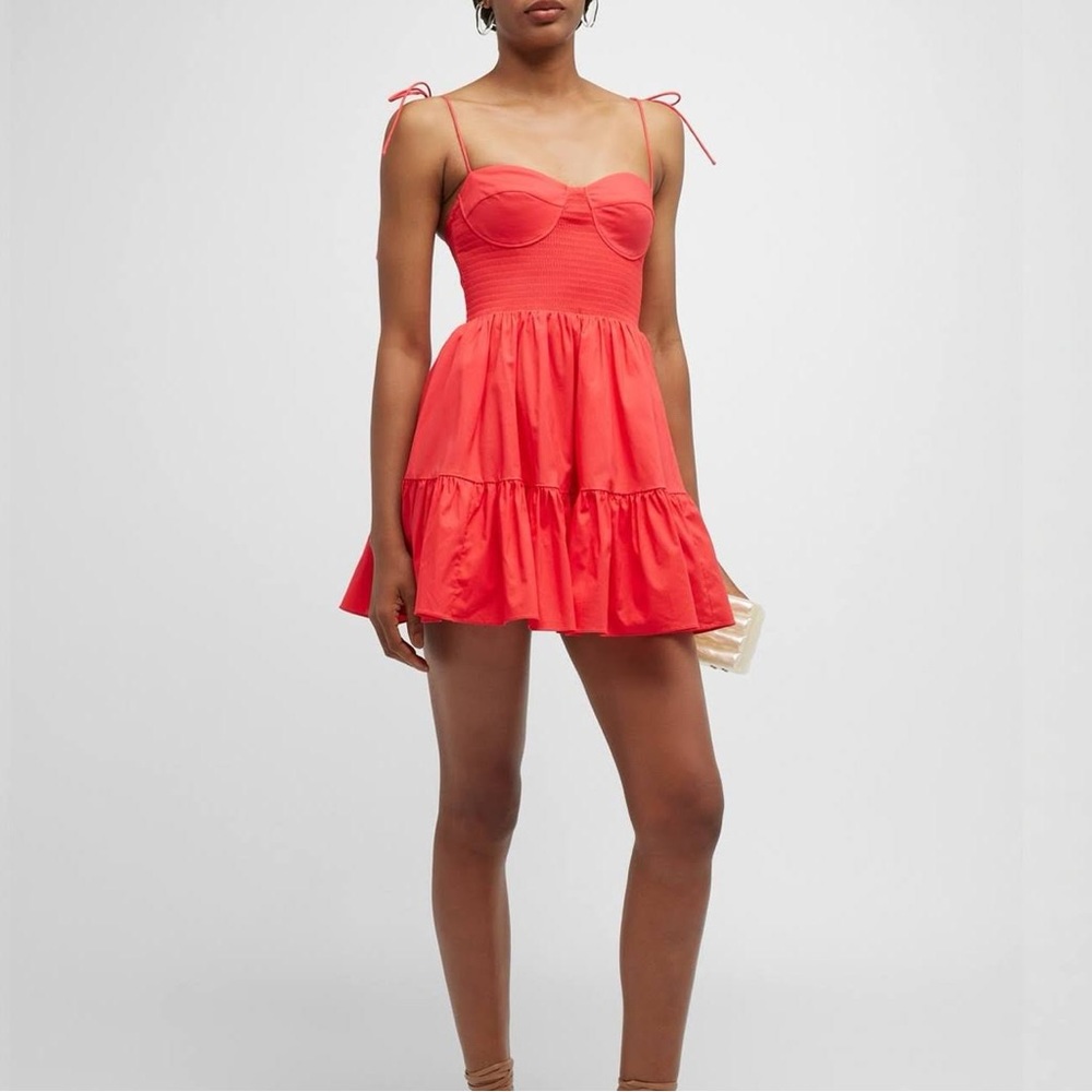 STAUD LANDRY DRESS RED